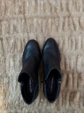 Lucky Brand Black Leather Ankle Booties